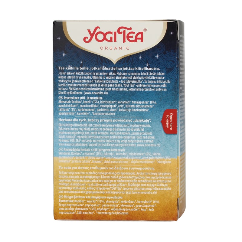 Yogi tea Christmas tea - La boîte carton de 17 sachets : Thés bio YOGI TEA  alimentation bio - botanic®