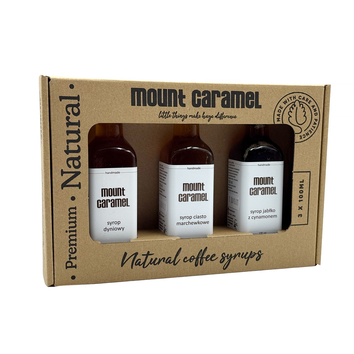 Mount Caramel - Zestaw syropów 3 x 100ml Dynia - Ciasto Marchewkowe - Jabłko z Cynamonem