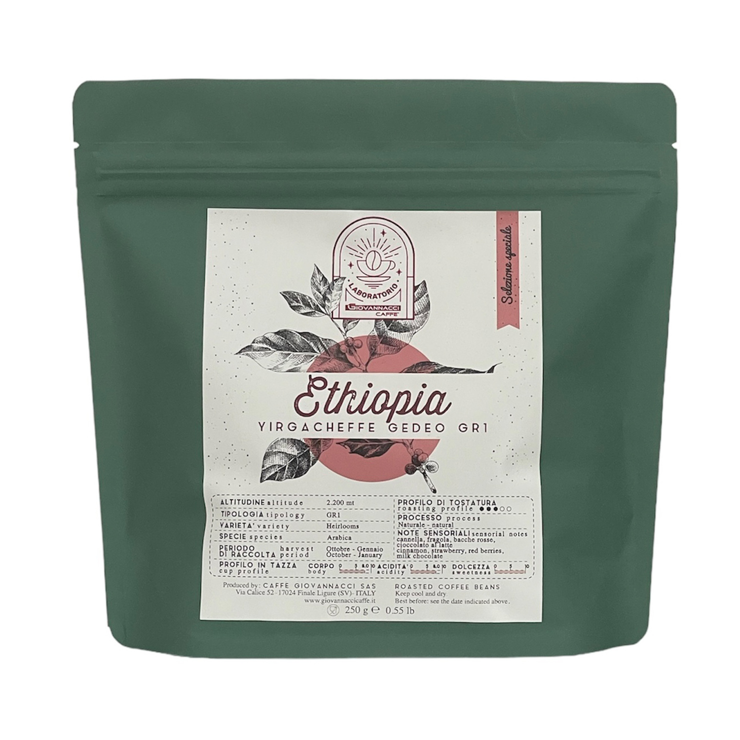 Giovannacci Caffe - Ethiopia Yirgacheffee Gedeo Natural Omniroast 250g