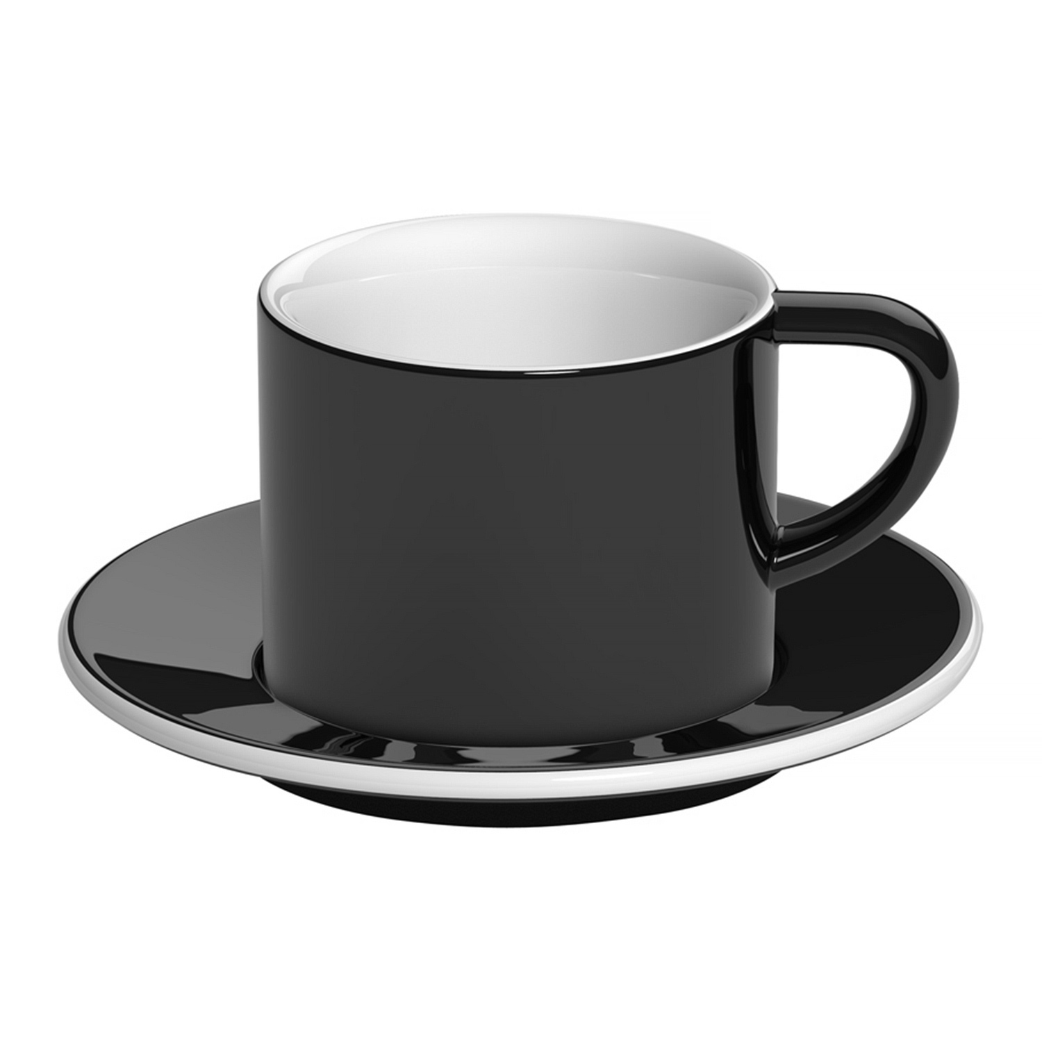Loveramics Bond - 150 ml Cappuccino cup and saucer - Black