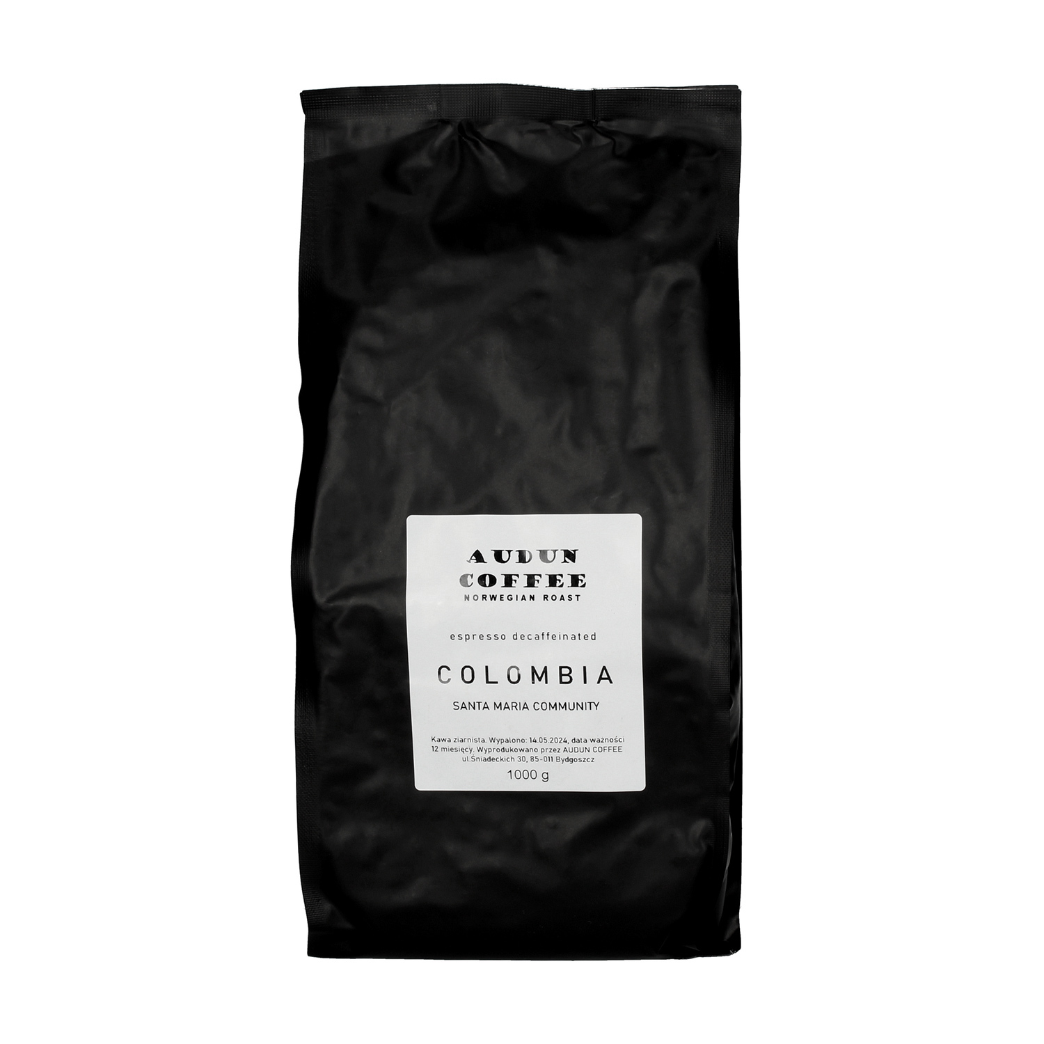 Audun Coffee - Colombia Santa Maria Community Decaf Espresso 1kg