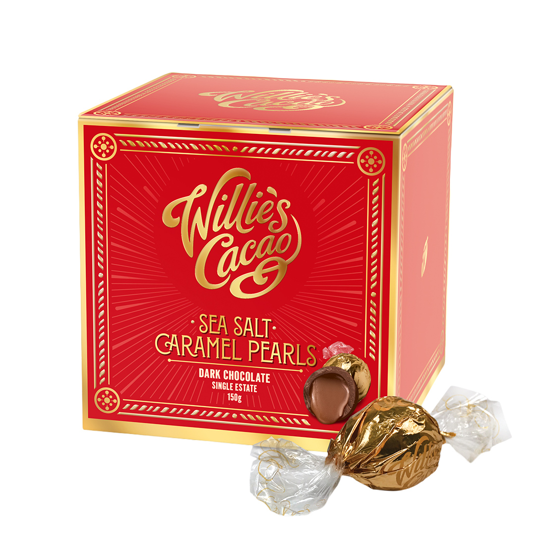 Willie's Cacao - Czekoladki - Sea Salt Caramel Black Pearls 150g
