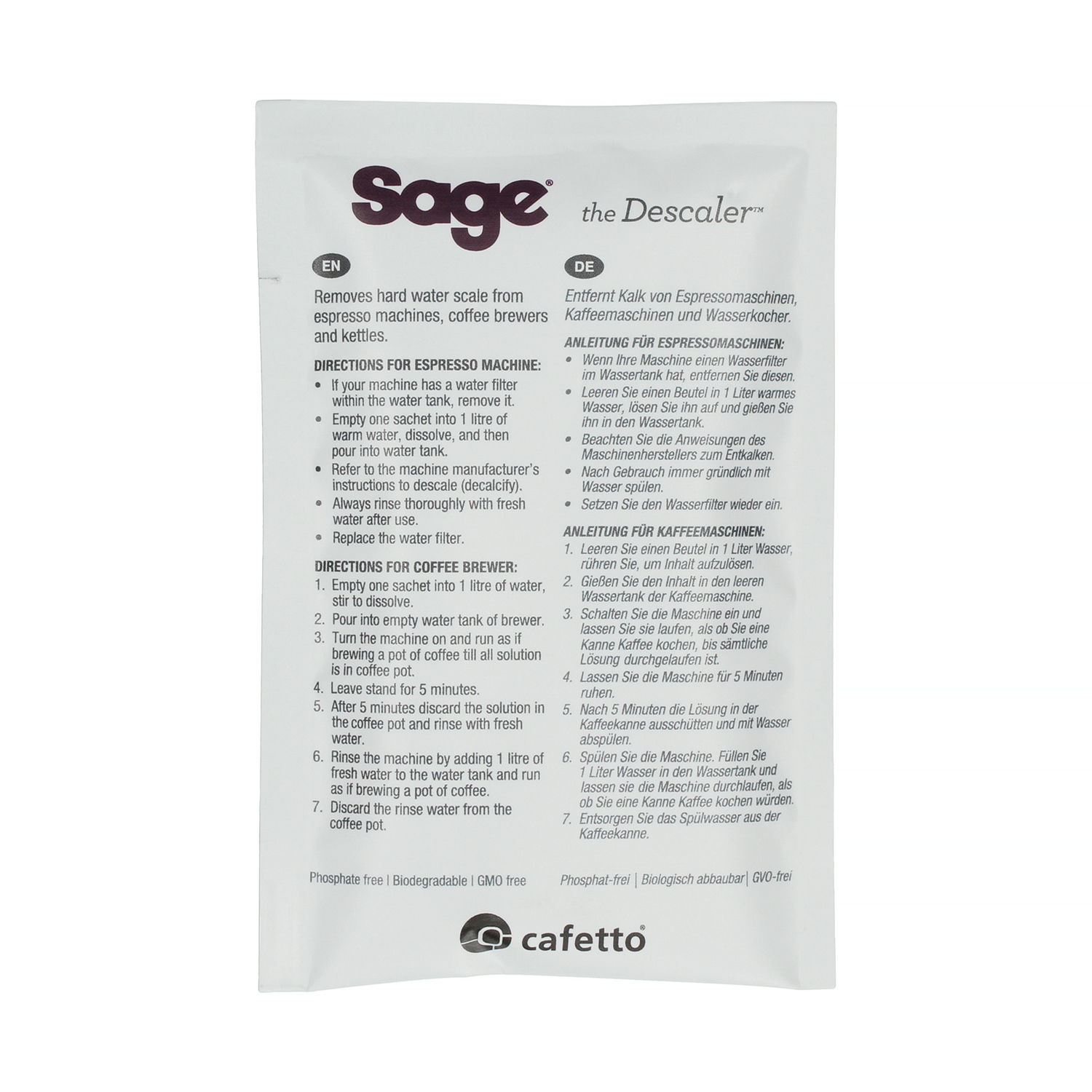 Sage - Odkamieniacz do ekspresu 4 x 25g