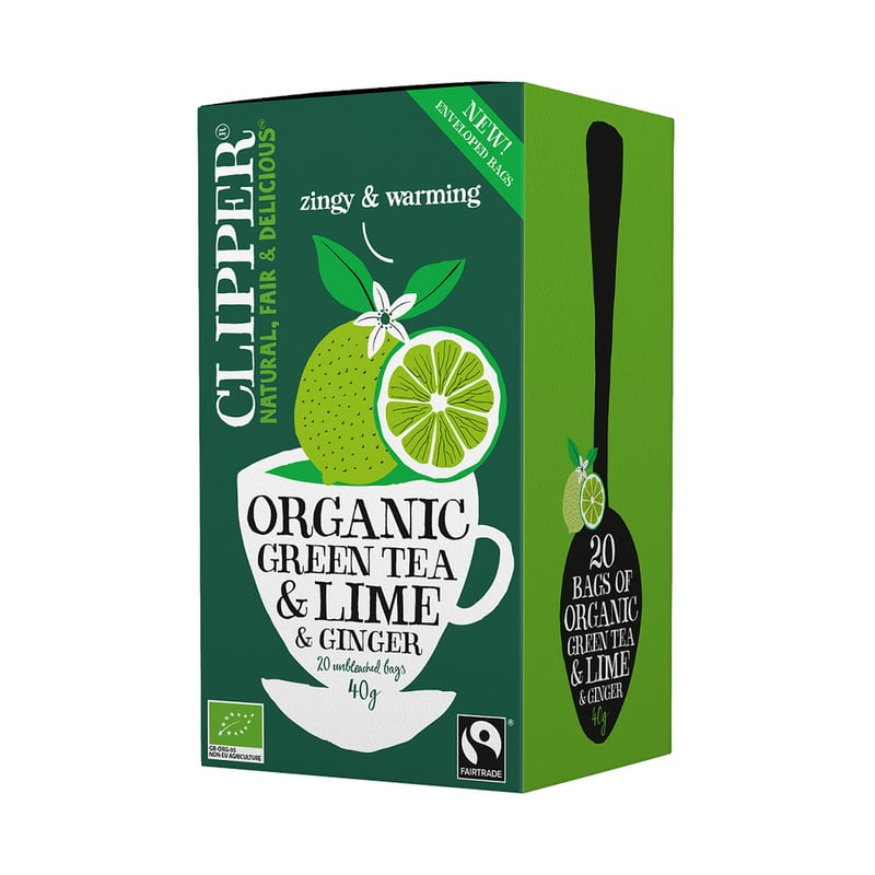 Clipper - Organic Green Tea & Lime & Ginger - Herbata 20 Torebek