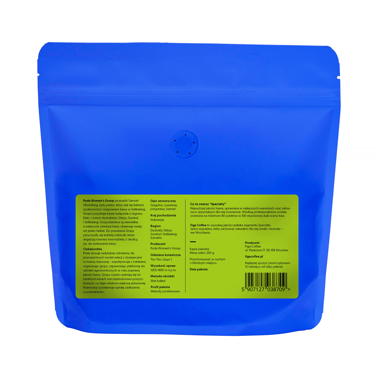 Figa Coffee - Sumatra Poda Women's Group wet hulled Filter 250 g