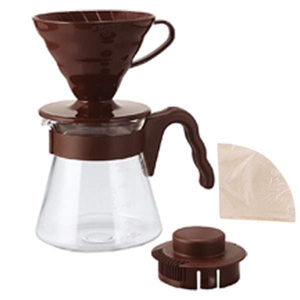 Hario V60 Brown Pour Over Kit  - dripper +  server  + filters