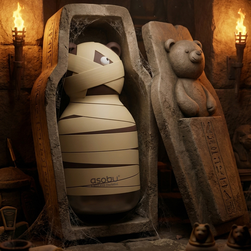 Asobu - butelka termiczna Spookies Teddy Tombs miś mumia 700 ml