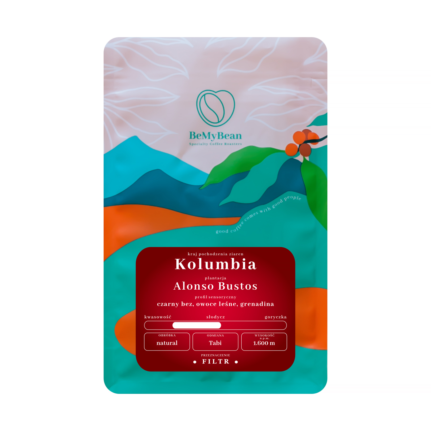 BeMyBean - kawa ziarnista Kolumbia Alonso Bustos Natural Filter 250 g