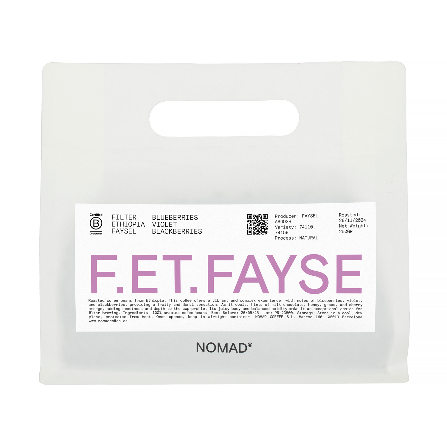 Nomad Coffee - Ethiopia Faysel Abdosh Natural Filter 250g