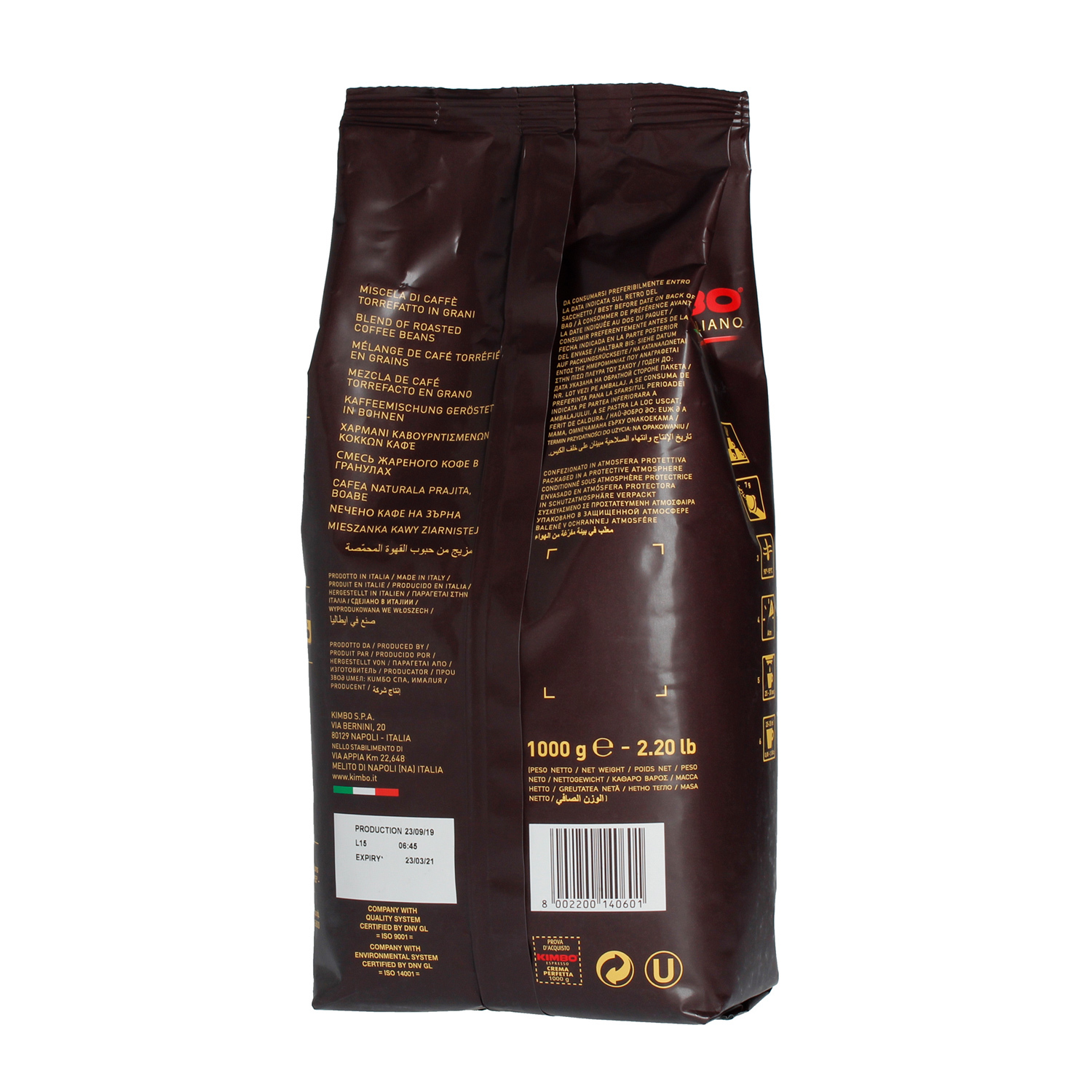 Kimbo Crema Perfetta UTZ - Coffee Beans 1kg