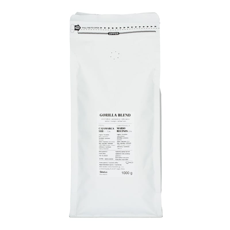 Hard Beans - Gorilla Blend Peru + Gwatemala Espresso 1kg (outlet)