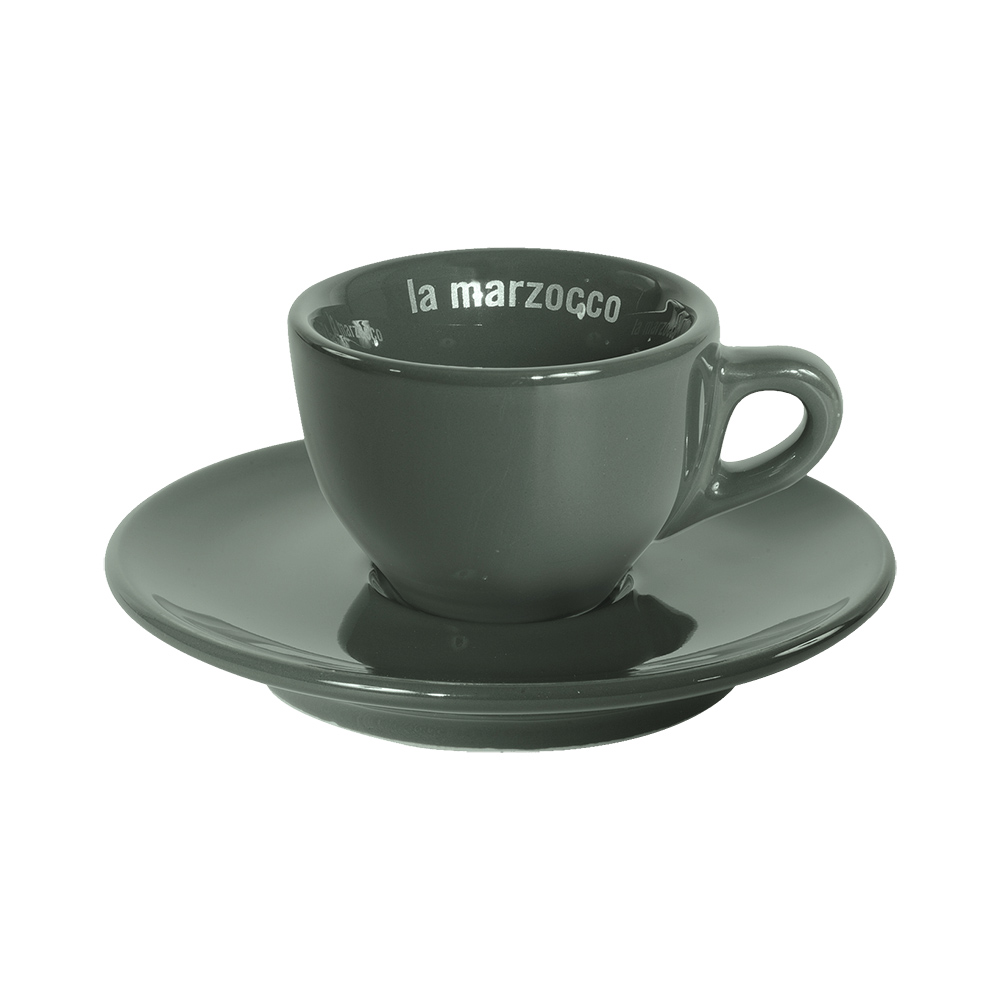 La Marzocco - zestaw 6 filiżanek ze spodkami do espresso 65 ml - szary