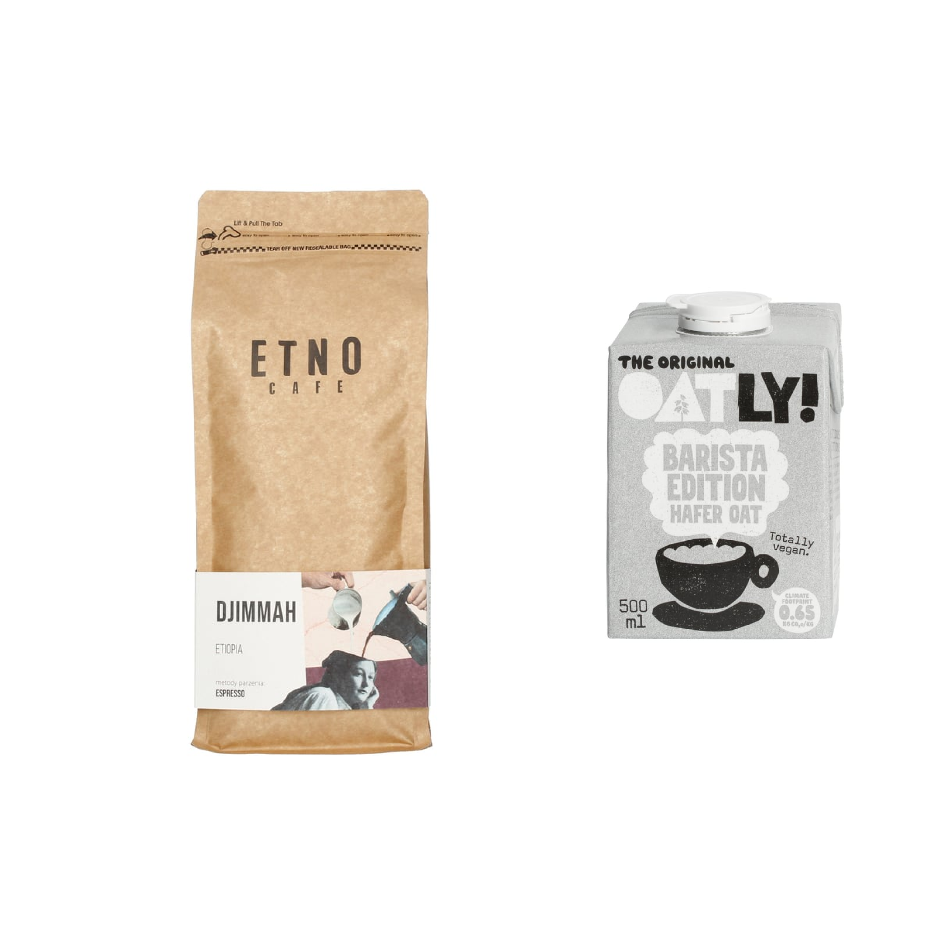 Zestaw Etno Cafe Etiopia Djimmah ESP 1kg + Oatly Barista 500ml