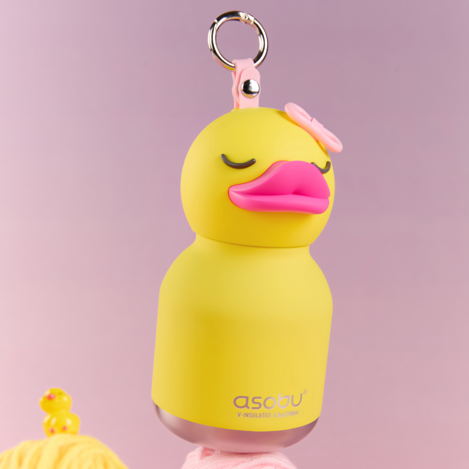 Asobu - Mini Bestie Kaczka - Butelka termiczna ze słomką 200ml