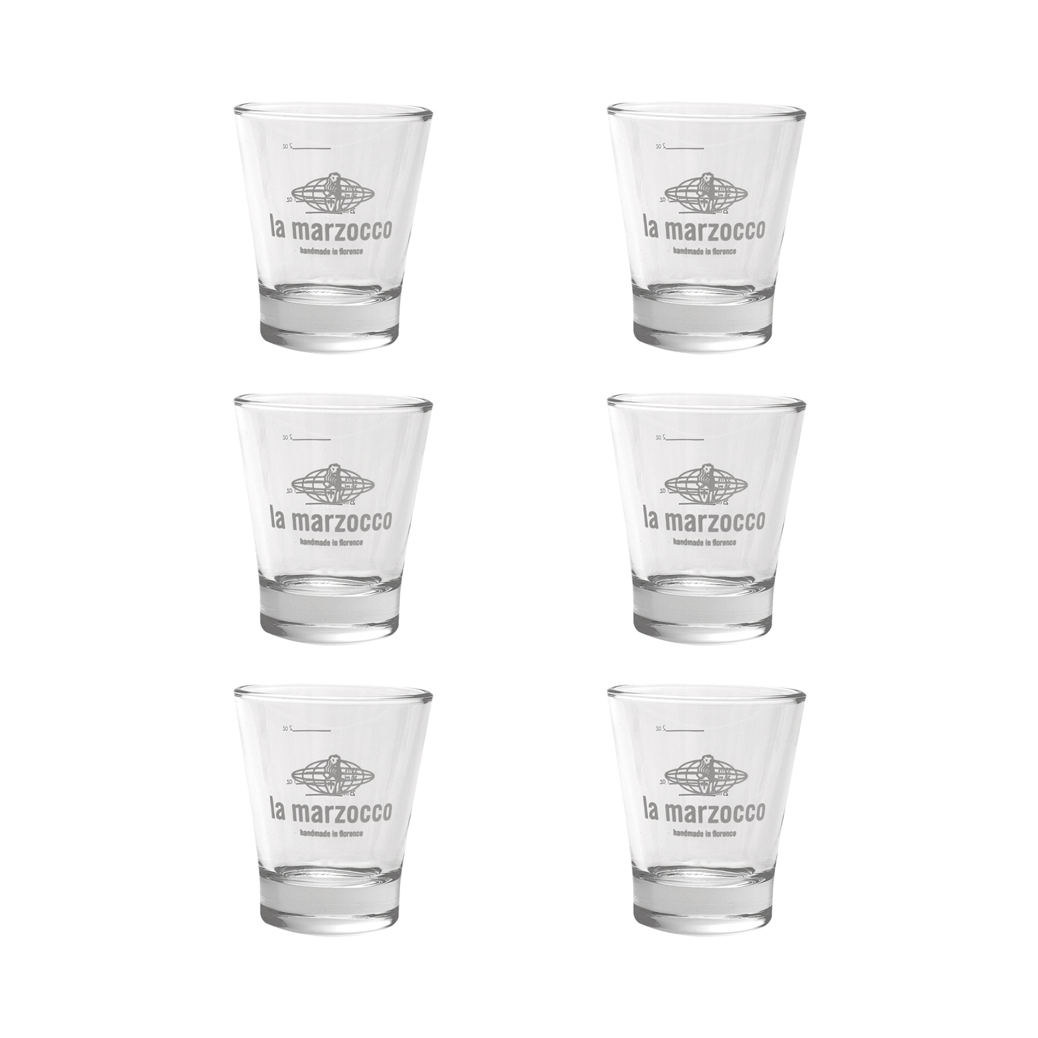 La Marzocco - zestaw 6 szklanek z miarką Shot Glass 60 ml