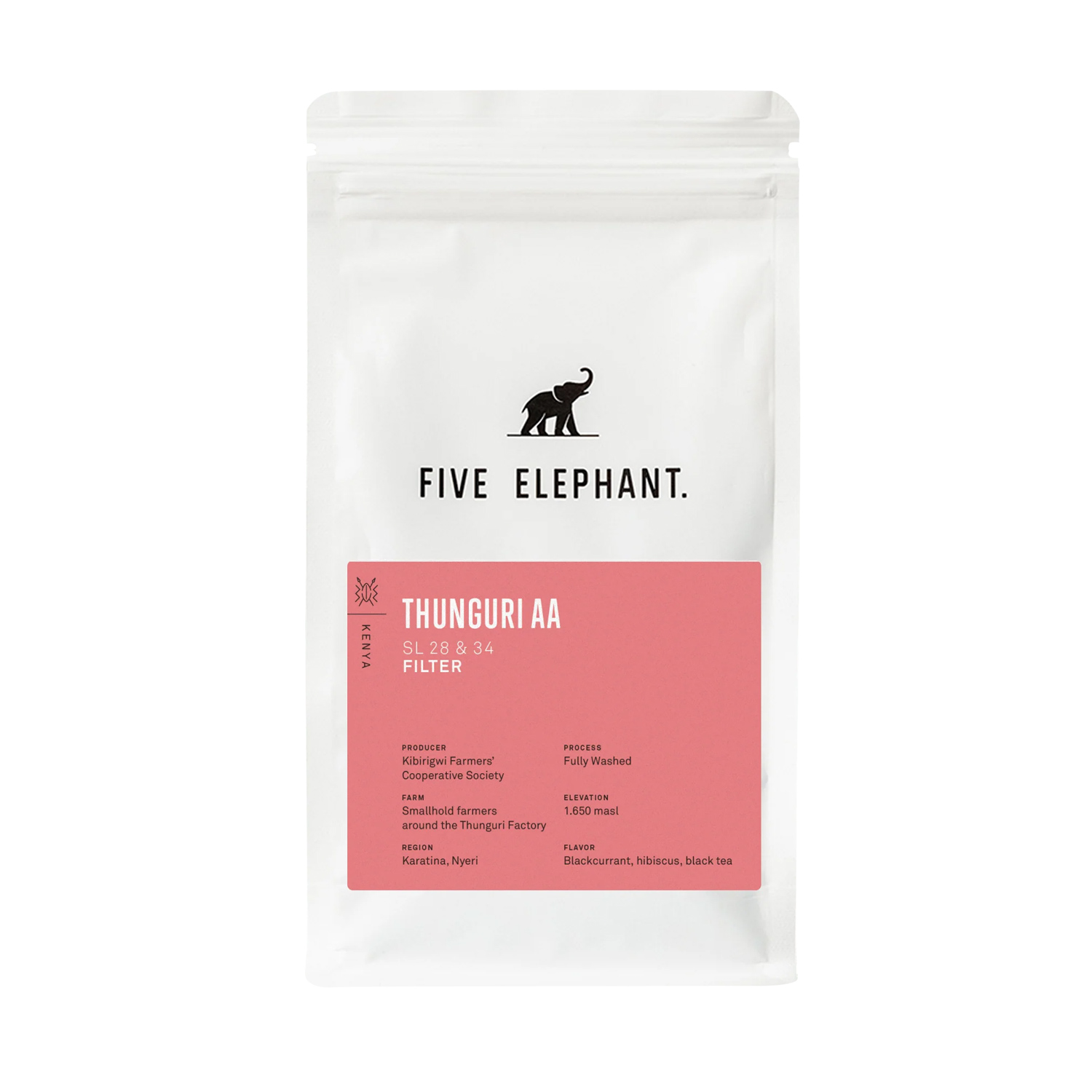 Five Elephant - kawa ziarnista Kenia Nyeri Thunguri AA Washed Filter 250 g