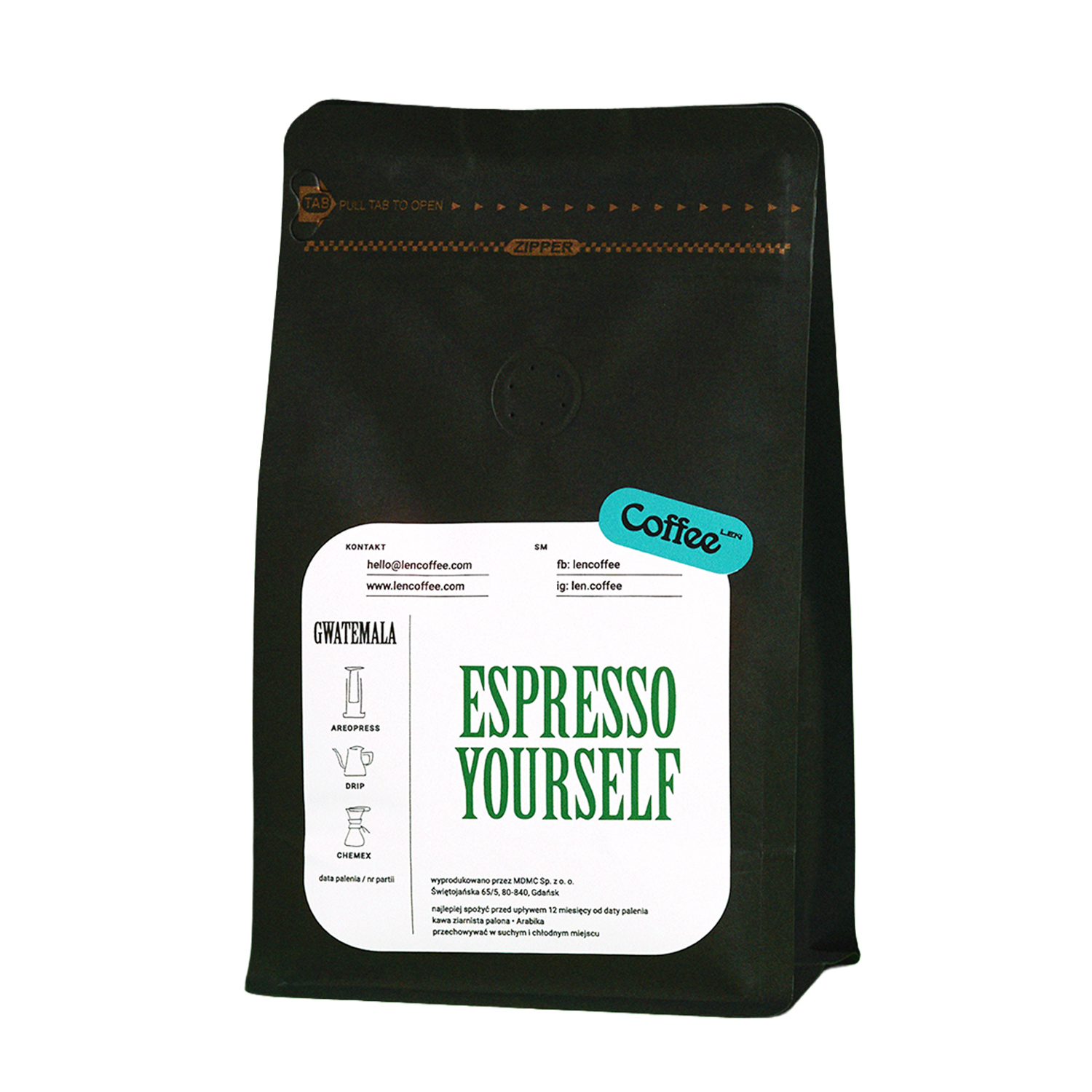 Leń Coffee - kawa ziarnista Gwatemala Nuevo Oriente Natural Filter 250 g