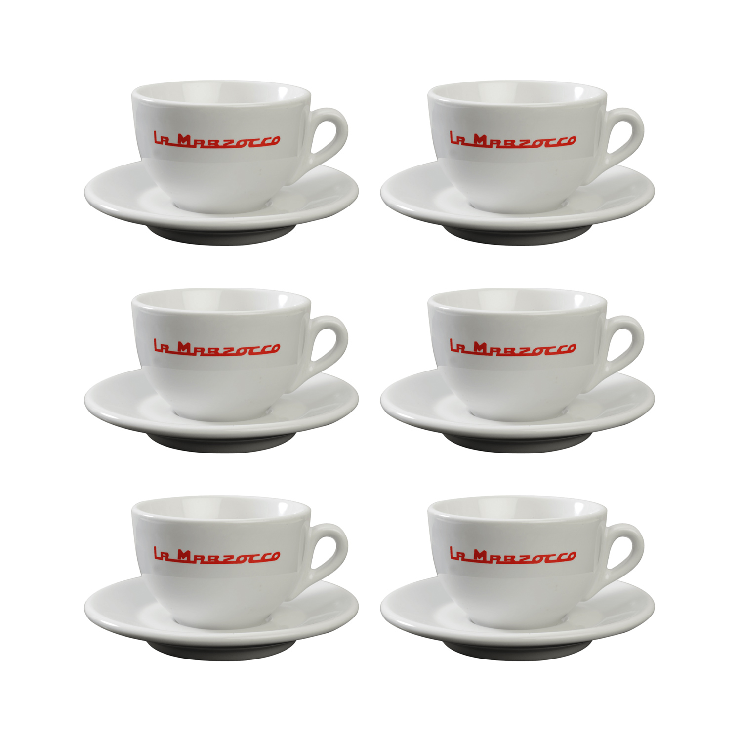 La Marzocco - zestaw 6 filiżanek ze spodkami do cappuccino Strada 210 ml - biały