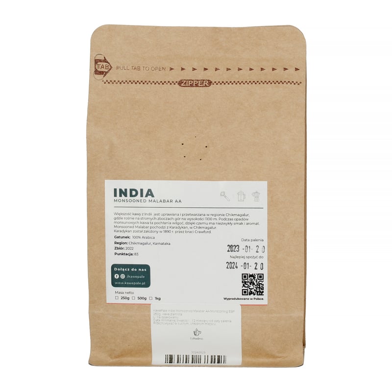 KawePale - India Monsooned Malabar AA Espresso 250g