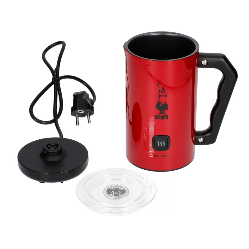 Bialetti Milk Frother MKF02 Rosso - Elektryczny spieniacz do mleka Czerwony