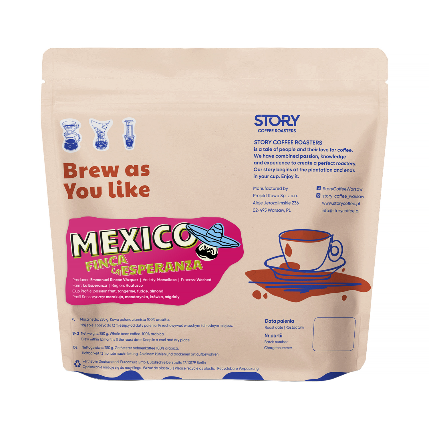 PRZELEW MIESIĄCA: Story Coffee - kawa ziarnista Meksyk Finca La Esperanza Washed Filter 250g