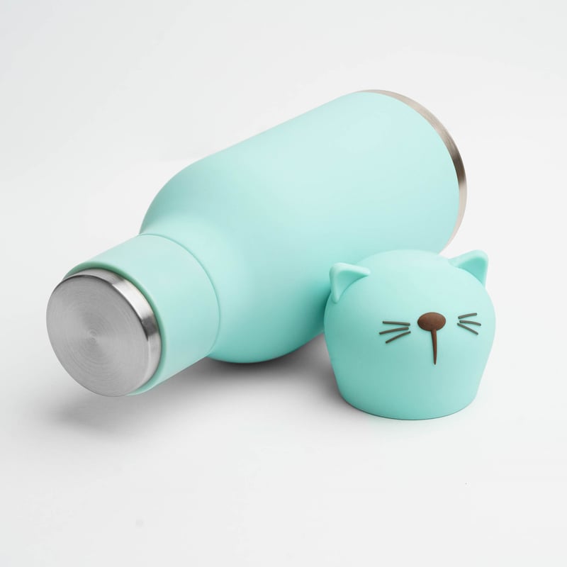 Asobu - Bestie Kitty - 460 ml Insulated Bottle with Straw