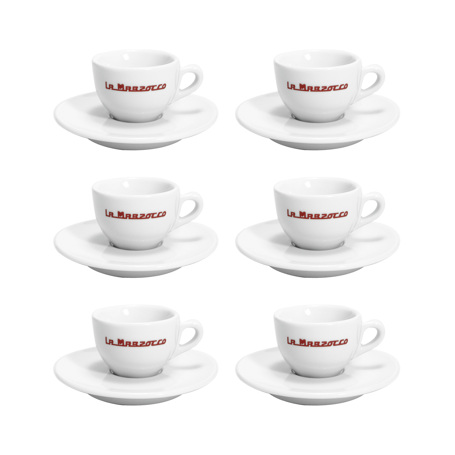 La Marzocco - Strada Set of 6 Espresso Cups and Saucers 65 ml - White