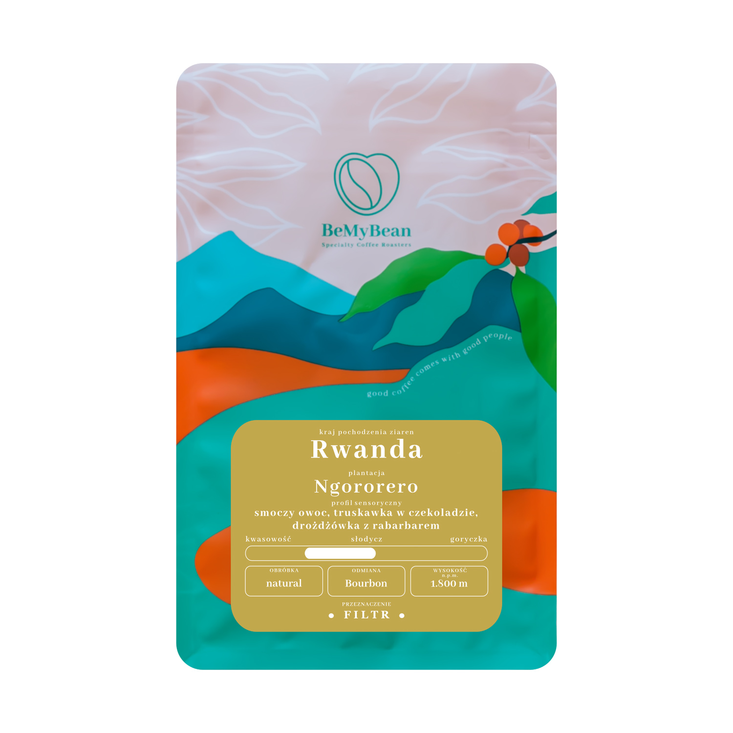 BeMyBean - kawa ziarnista Rwanda Ngororero Natural Filter 250 g