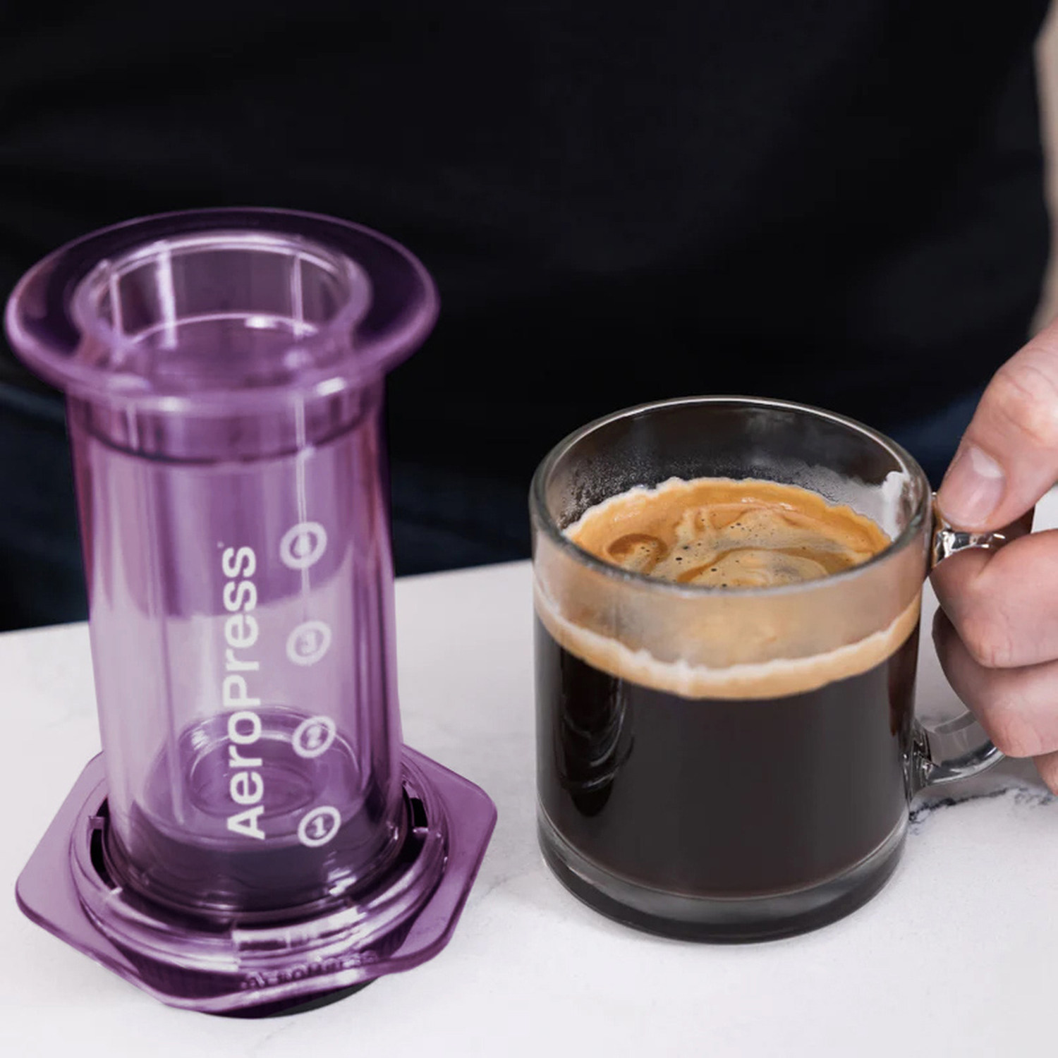 AeroPress Clear Purple - Zaparzacz do kawy fioletowy