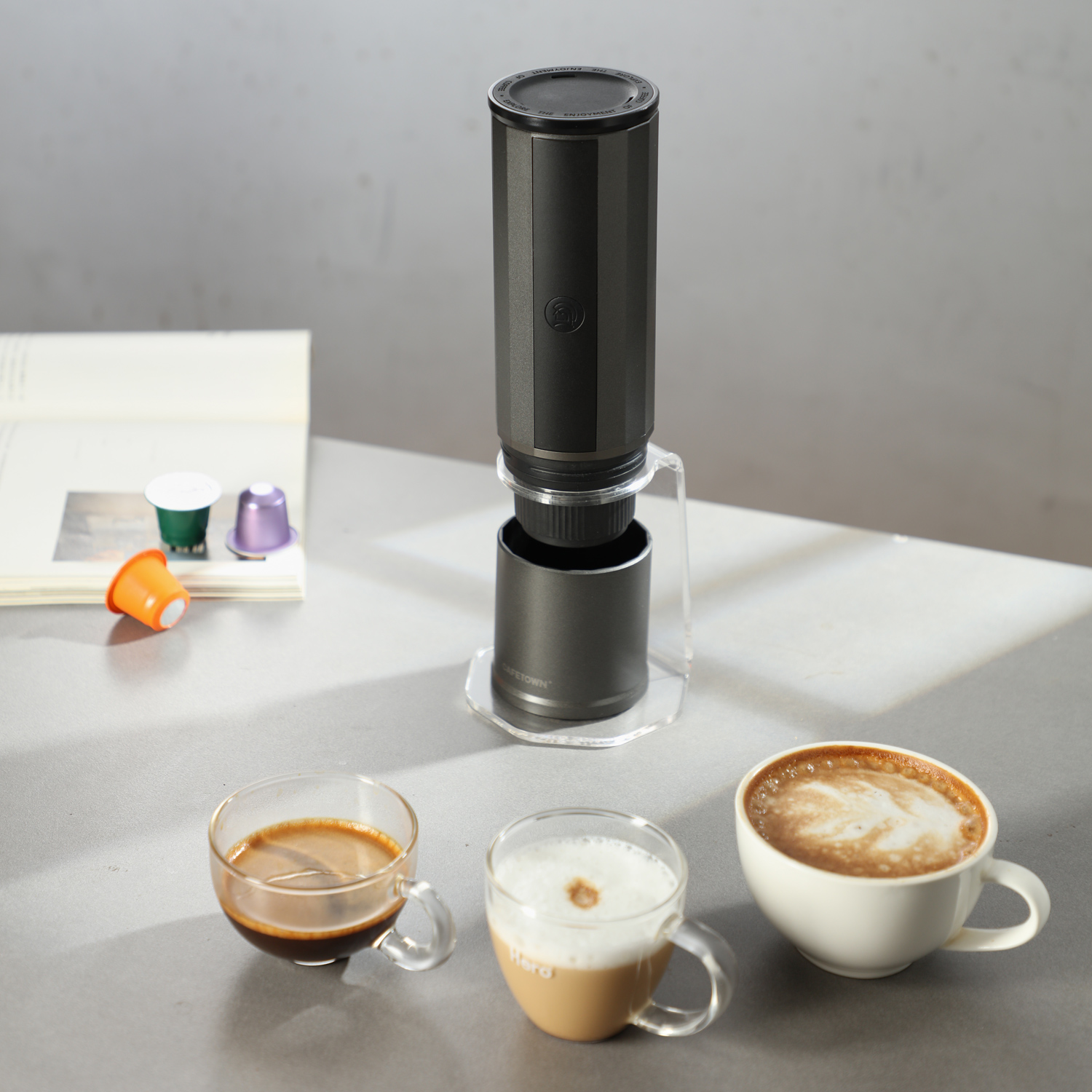 zeroHero - Ekspres przenośny do espresso Heropresso Heated Edition czarny