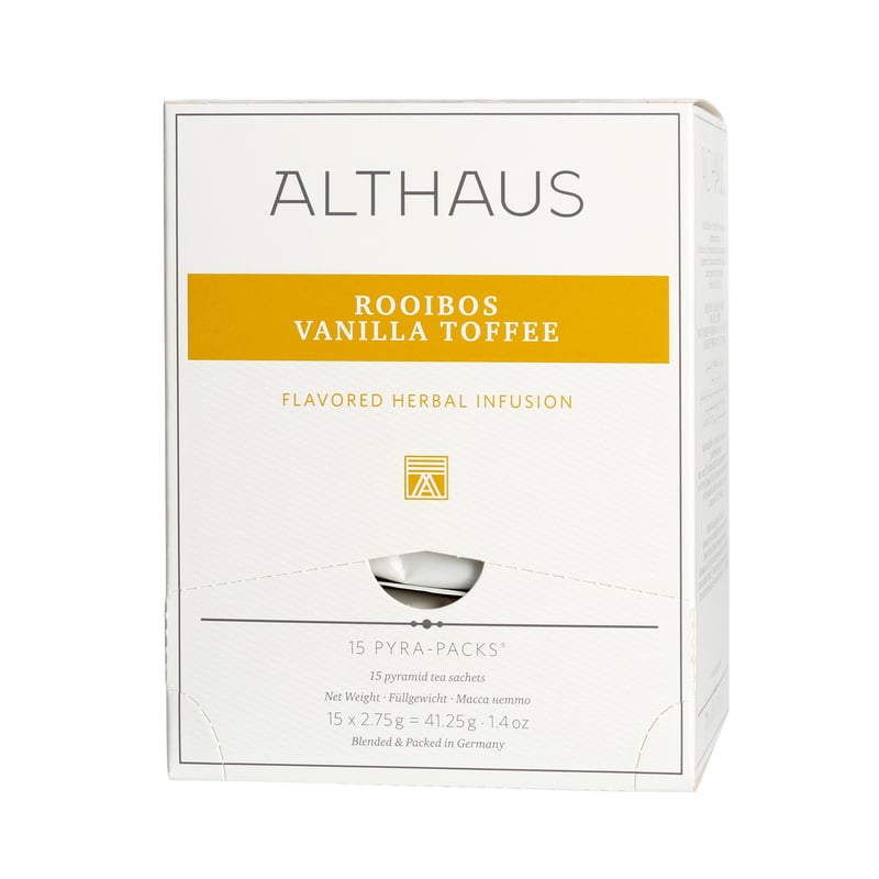 Althaus - Rooibos Vanilla Toffee Pyra Pack - 15 Tea Pyramids
