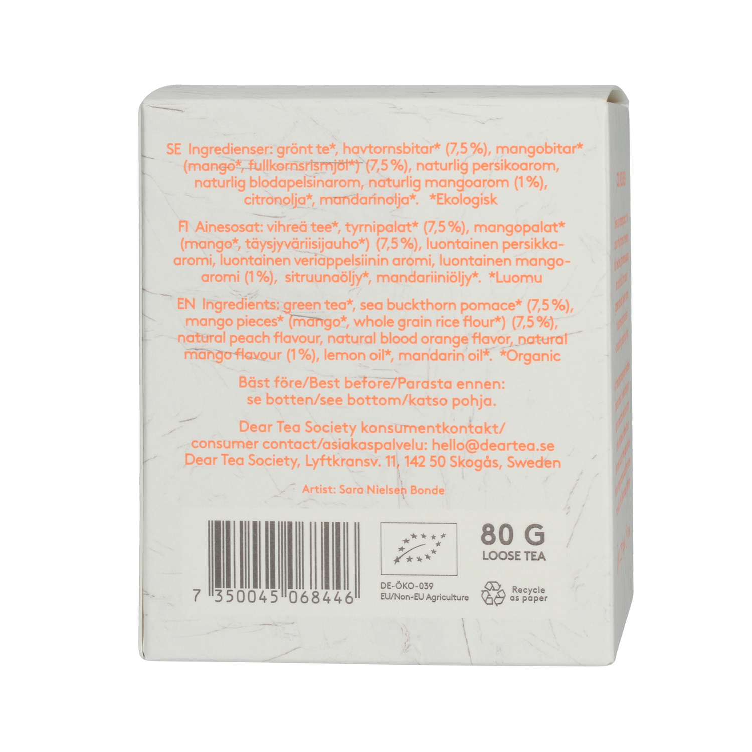 Dear Tea Society - Cool Miss Green - Herbata sypana 80g