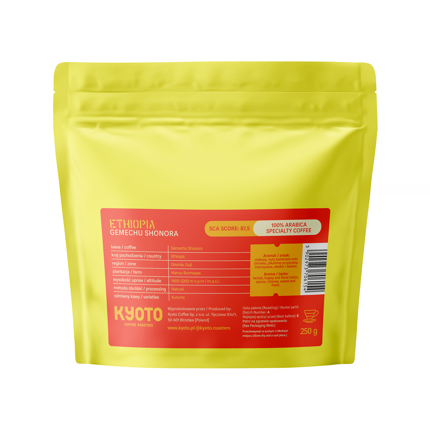 KYOTO - kawa ziarnista Etiopia Gemechu Shonora Natural Filter 250 g