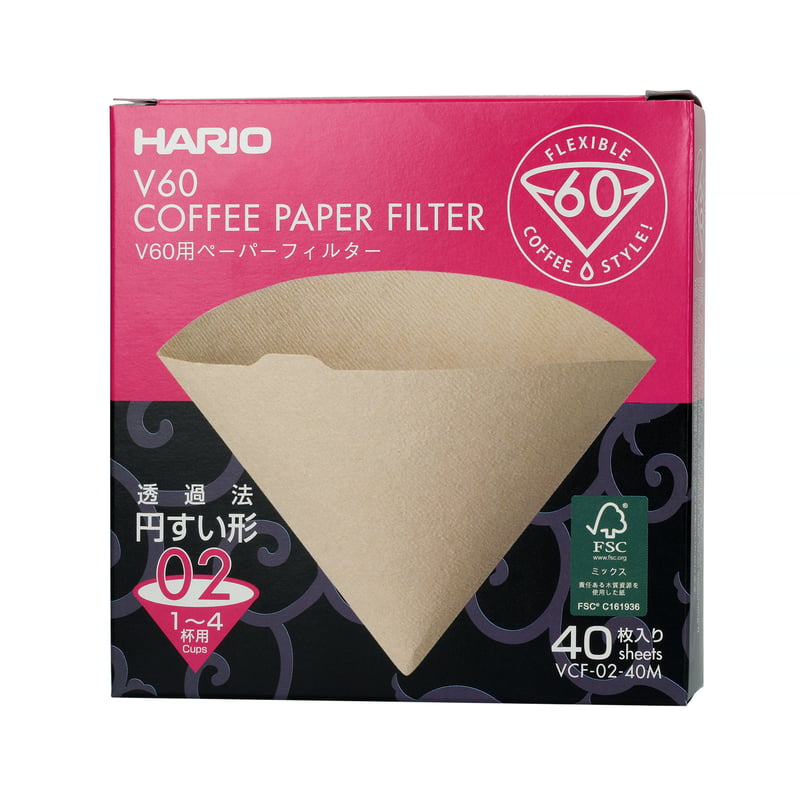 Hario - Filtry papierowe Misarashi brązowe - V60-02 - 40 Sztuk