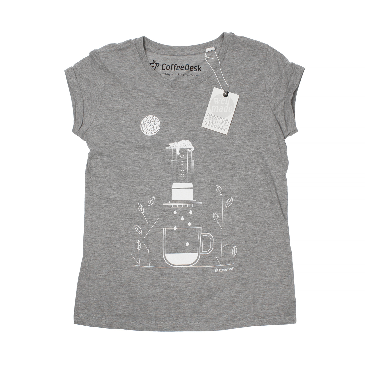 Coffeedesk AeroPress Women's Grey T-shirt - S
