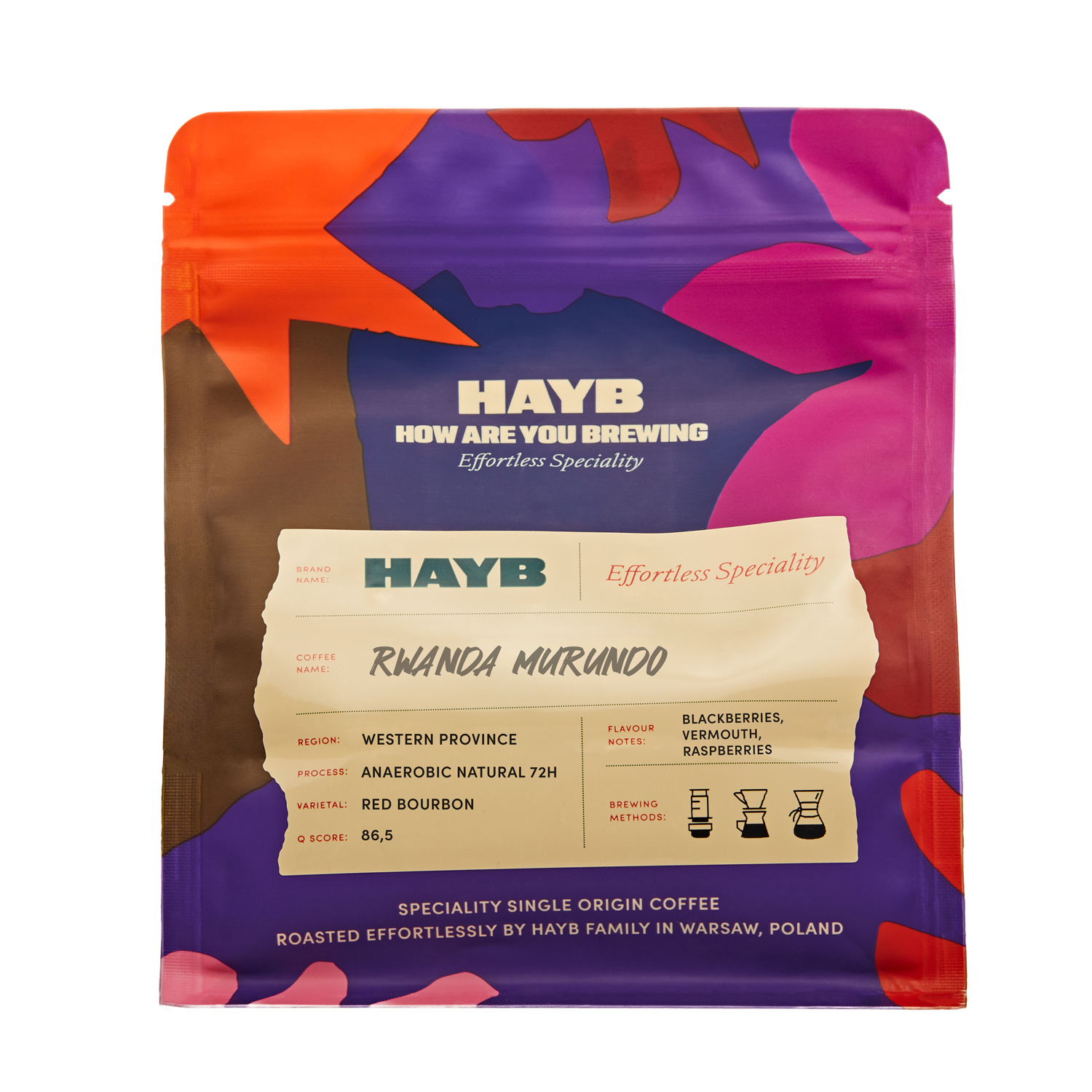 HAYB - kawa ziarnista Rwanda Murundo Anaerobic Natural 72h Filter 250 g