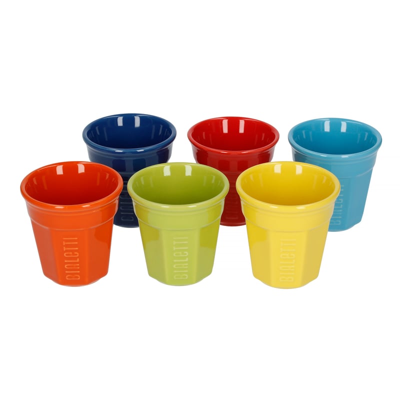 Bialetti Bicchierini - Set of 6 Espresso Cups - Multicolor