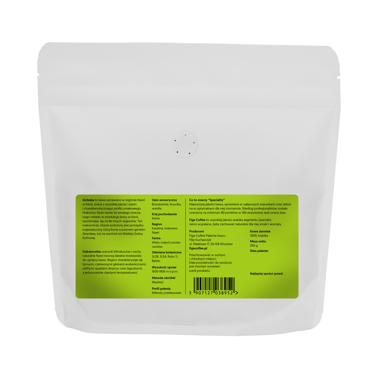 Figa Coffee - kawa ziarnista Kenia Gichuka Washed Filter 250 g
