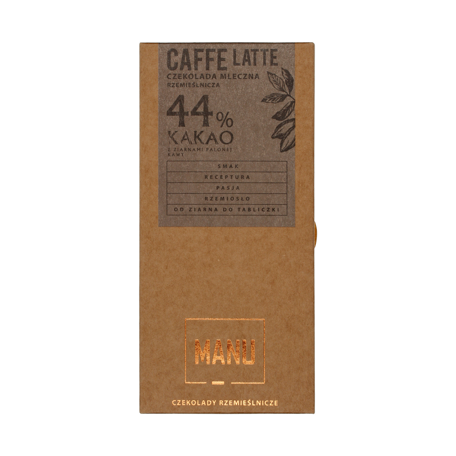 Manufaktura Czekolady - Czekolada 44% z ziarnami palonej kawy - Caffe Latte