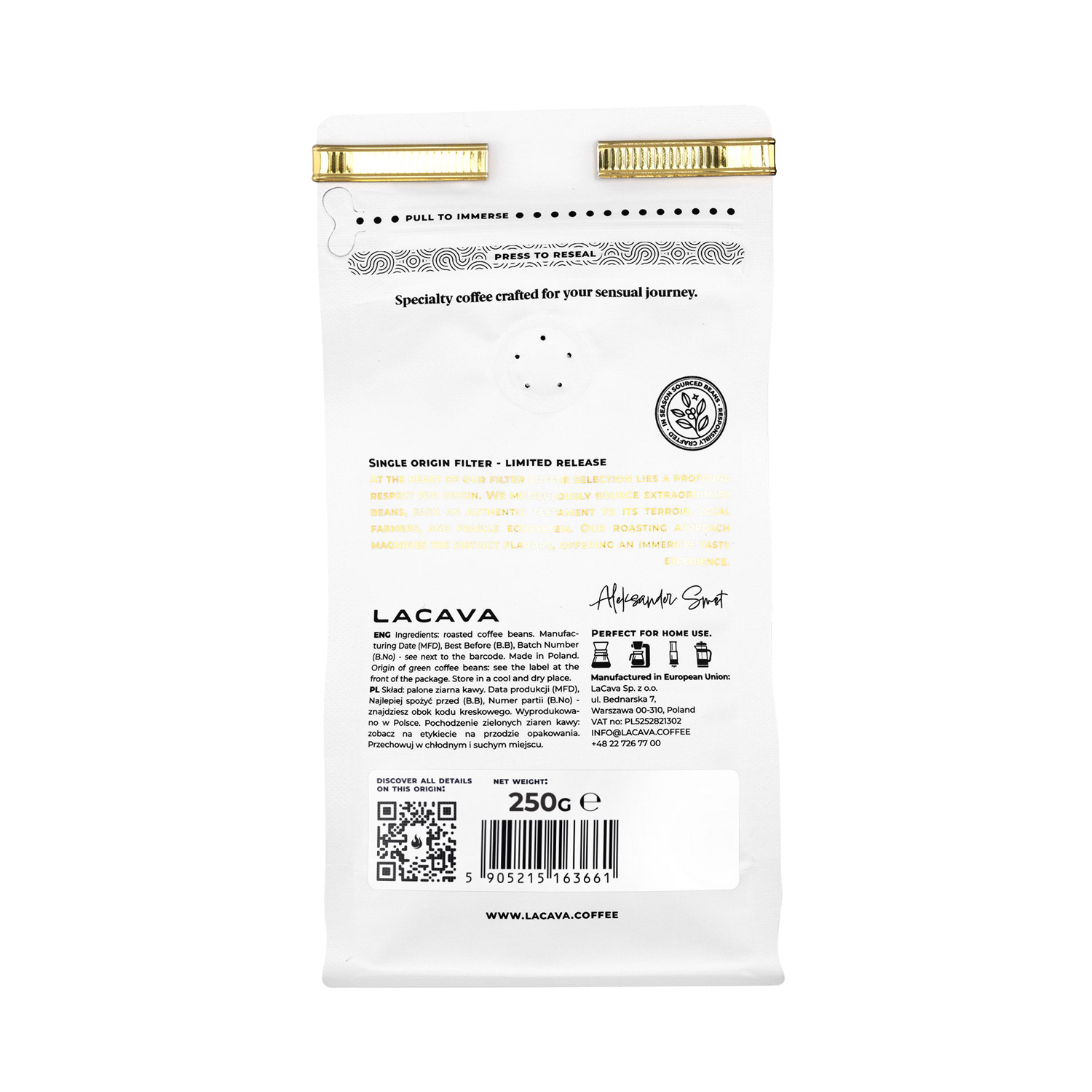 LaCava - kawa ziarnista Rwanda Matyazo Washed Filter 200 g