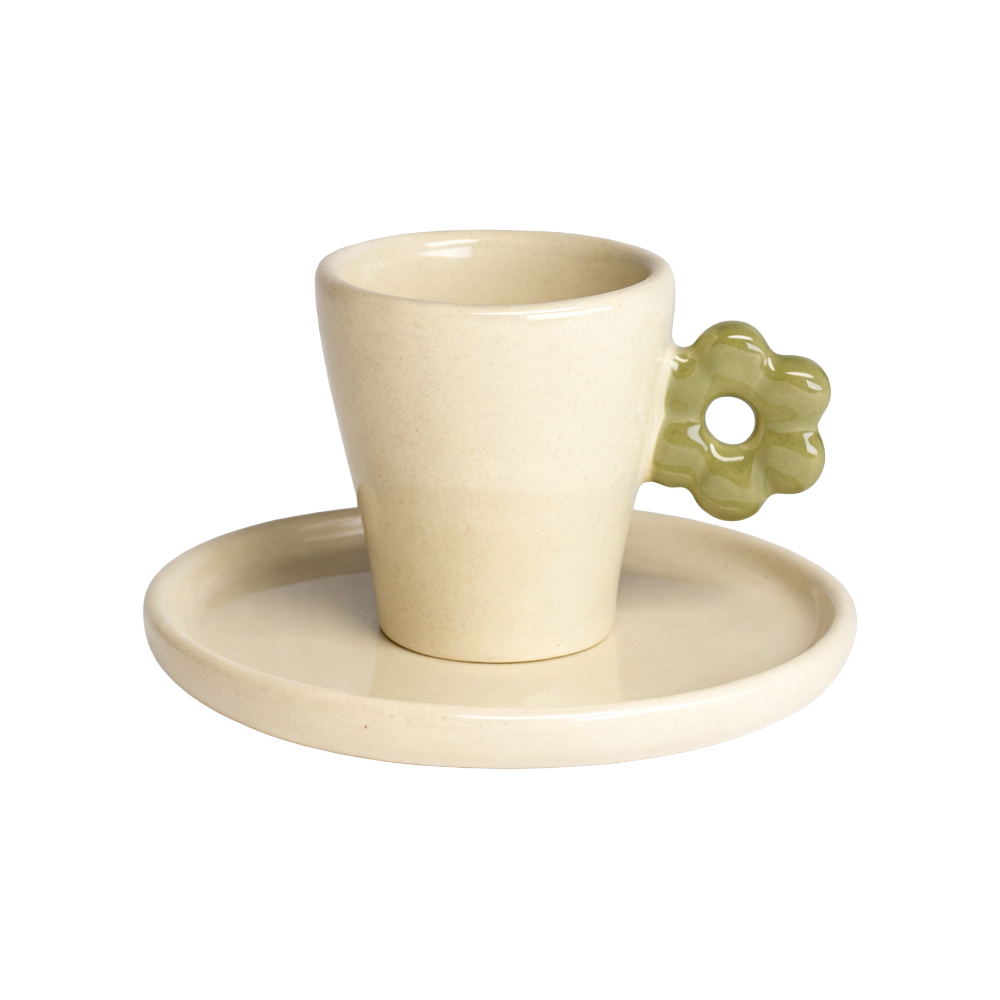Ceramics 36 - Filiżanka i spodek Bloom zielony