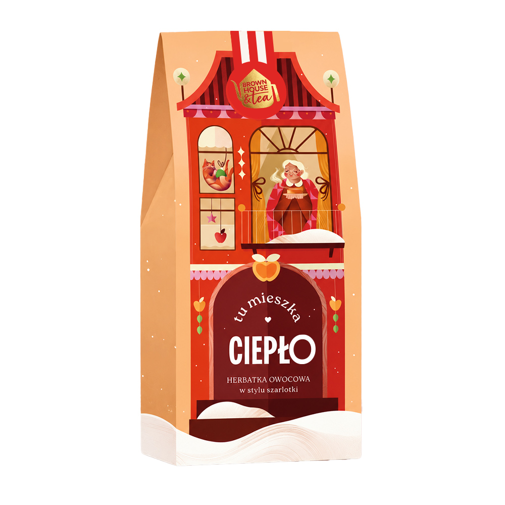 Brown House & Tea - Herbatka owocowa o smaku szarlotki Tu Mieszka CIEPŁO 60 g