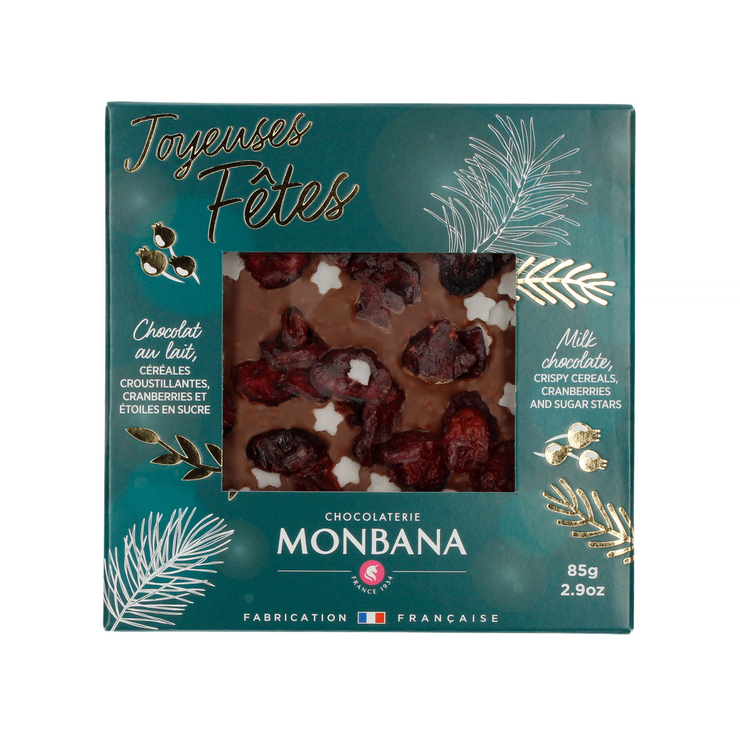 Monbana - Świąteczna mleczna czekolada 85g