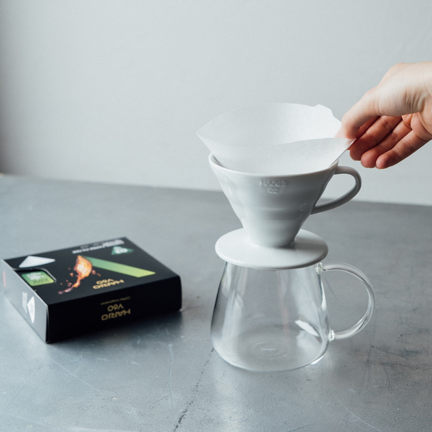 Hario - Filtry papierowe Meteor - V60-02 - 50 sztuk