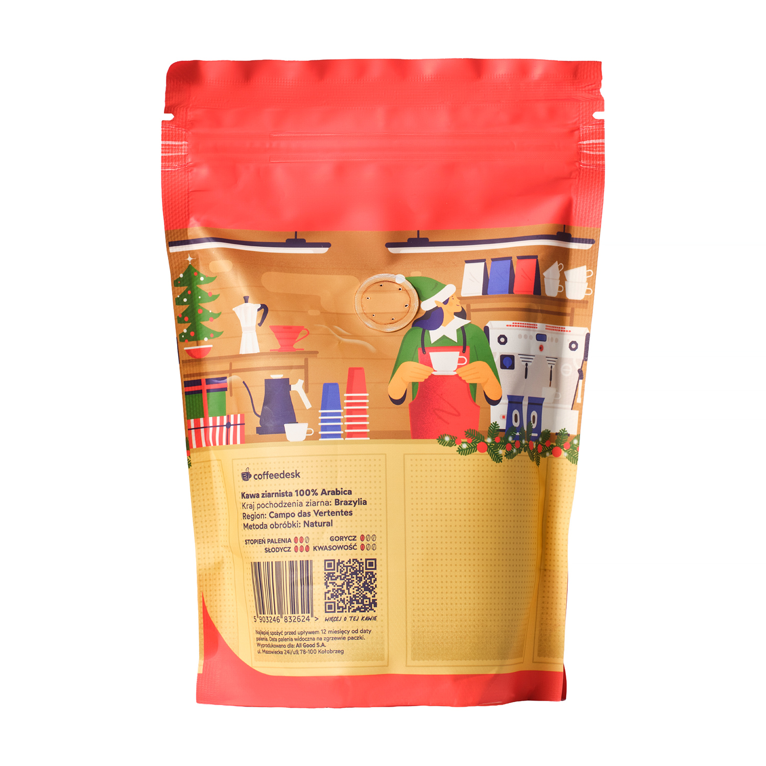 Coffeedesk Xmas Esko Barista - kawa ziarnista Brazylia Campo das Vertentes Espresso 250 g
