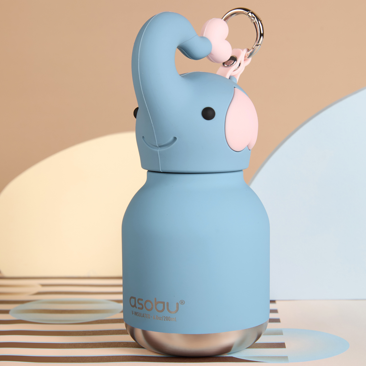 Asobu - Mini Bestie Słoń - Butelka termiczna ze słomką 200 ml