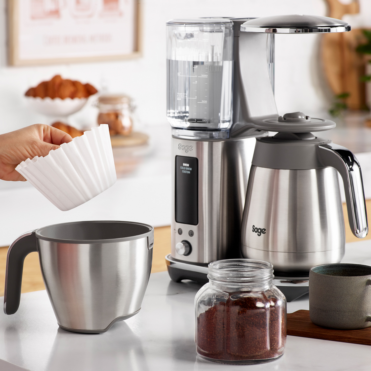 Sage - the Luxe Brewer Thermal - Filter Coffee Maker SDC465BSS - Silver