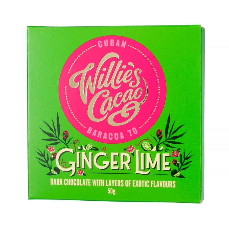 Willie's Cacao - Czekolada Imbir i Limonka 70% - Ginger Lime Kuba 50g