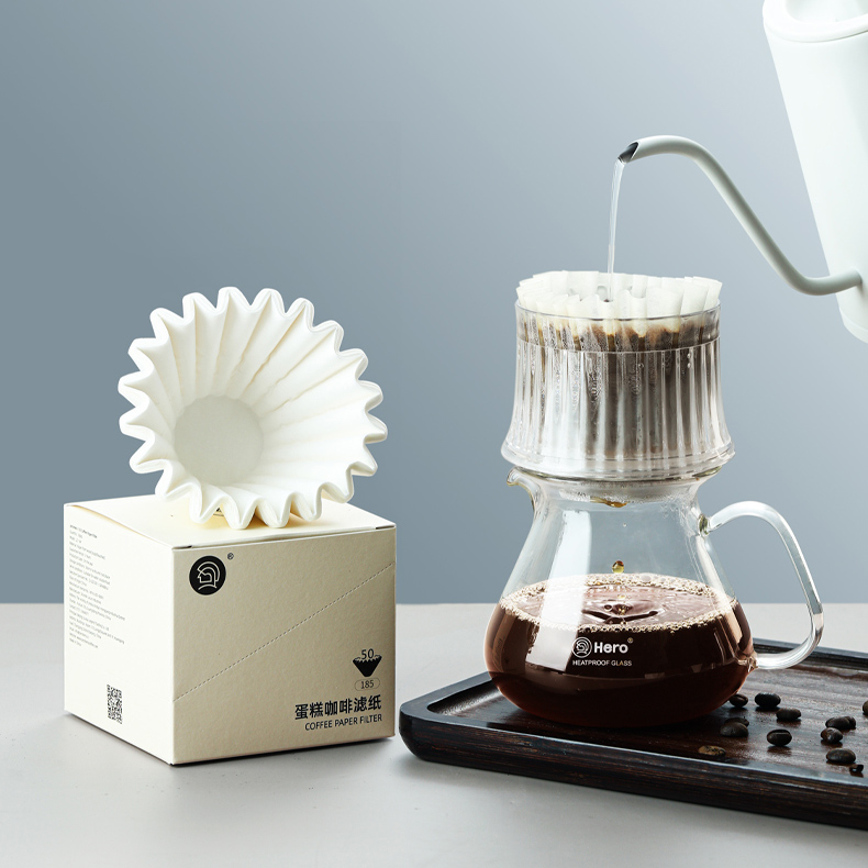 zeroHero - filtry papierowe z płaskim dnem białe - 50 sztuk