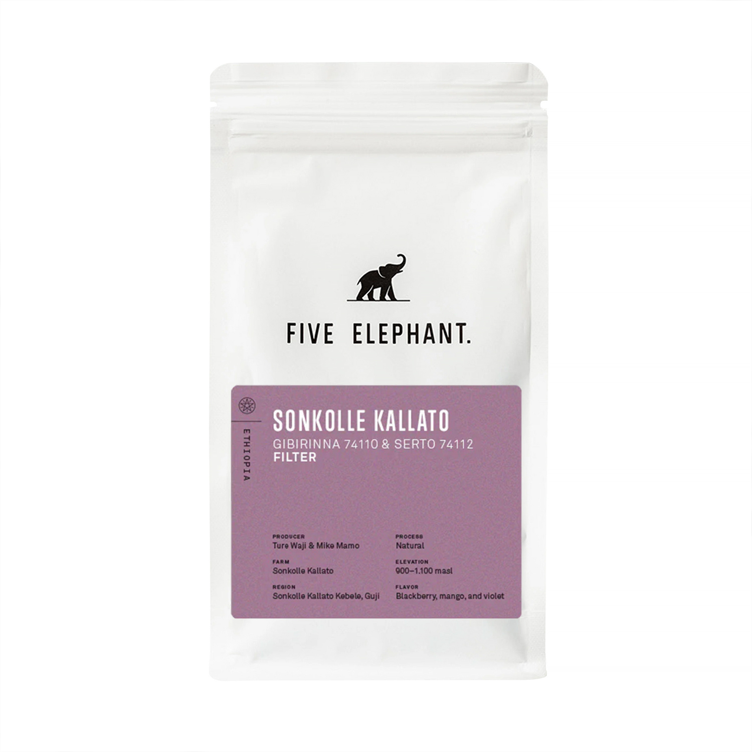Five Elephant - kawa ziarnista Etiopia Sonkolle Kallato Natural Filter 250 g